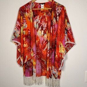 Jennie & Martis Boho Floral Tassels festival Vibrant Kimono XL